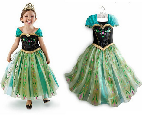 anna frozen dress green